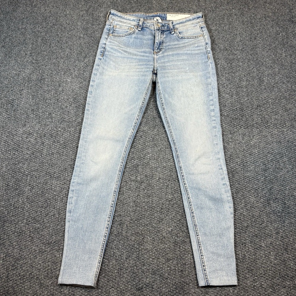Rag & Bone Light Blue Wash Ankle Skinny Cropped Jeans Womens 26